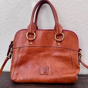 Dooney & Bourke Florentine Cameron Satchel Crossbody Chestnut Purse
